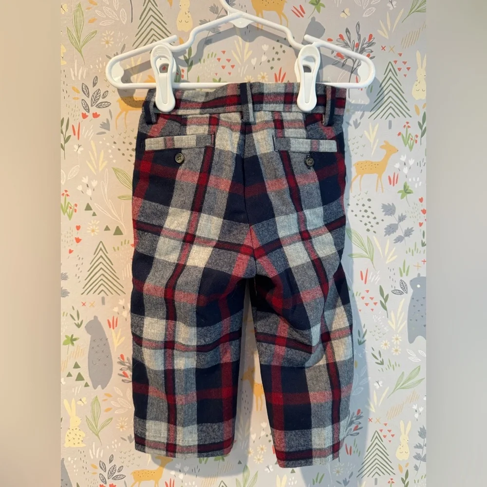 BNWT Janie and Jack Plaid Adjustable Waist Dress Pants 12-18 Months - Picture 4 of 7